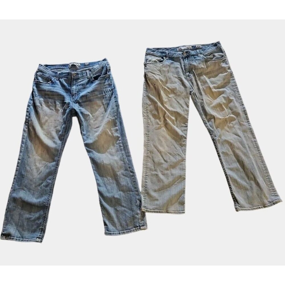 BKE Jeans Lot Of 2 Mens Size 38R Tyler  Straight Leg Stained Destroyed Denim